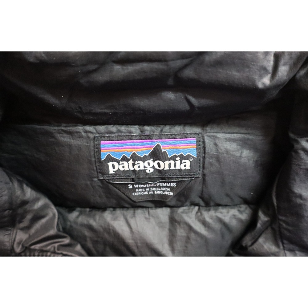 Womens Patagonia Jacket Puffer Black Full Zip Size Small S Goosedown Down Fill - Picture 3 of 9